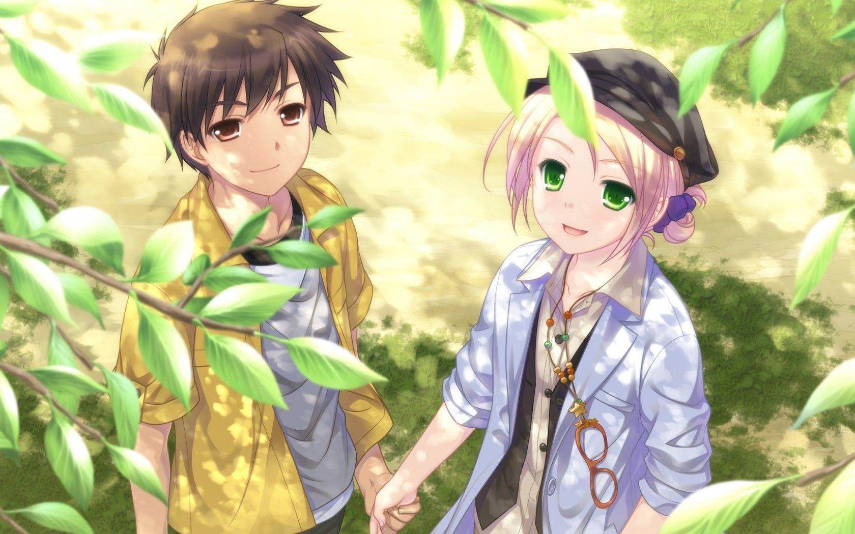 1680x1050 Anime Boy and Girl Wallpaper