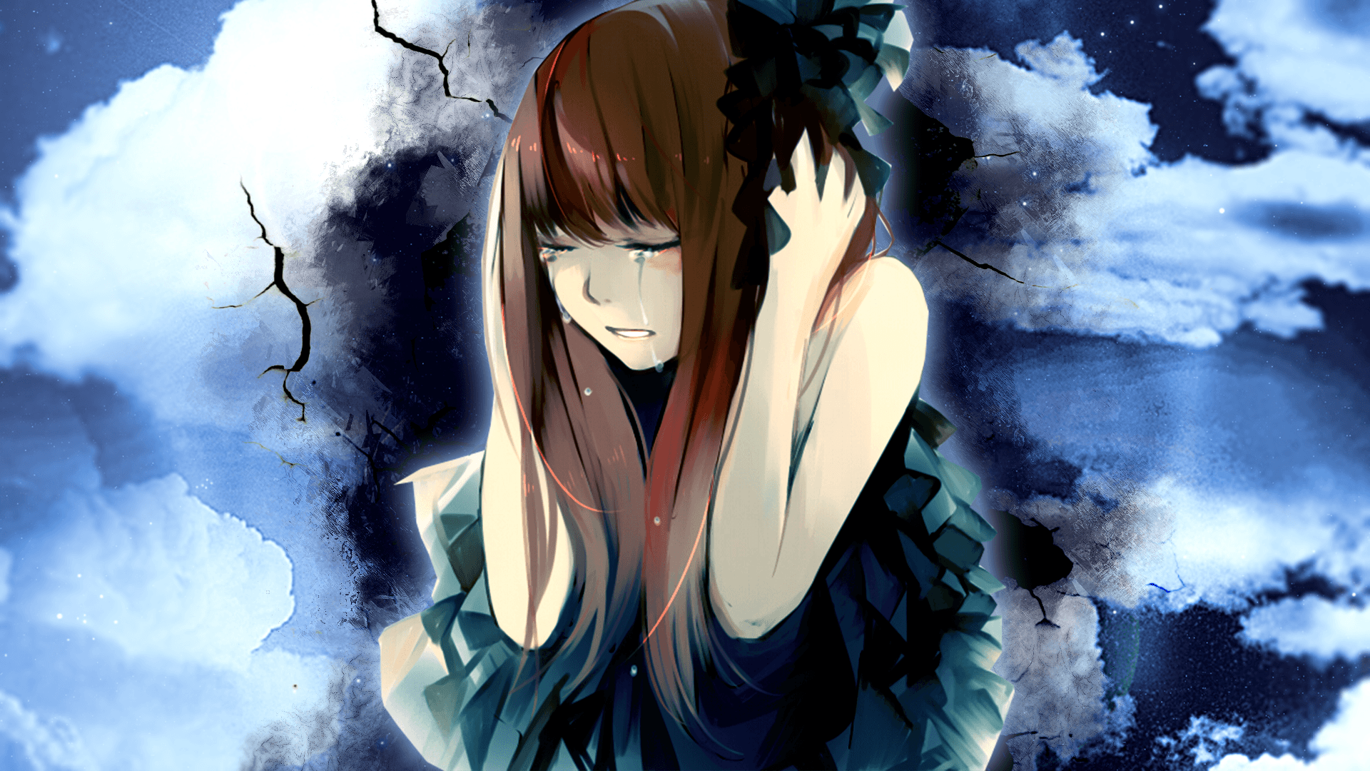 1920x1080 Sad Anime Girl in Love .
