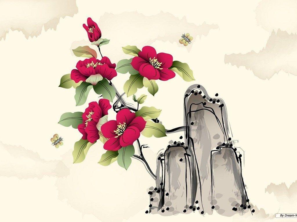 1024x768 Free Wallpaper Free Art Wallpaper Chinese Ink Painting 2. Desktop Background