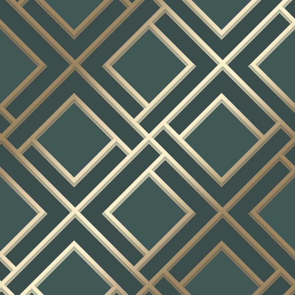 1000x1000 I Love Wallpaper Diamond Geo Wallpaper Emerald, Gold from I Love Wallpaper UK
