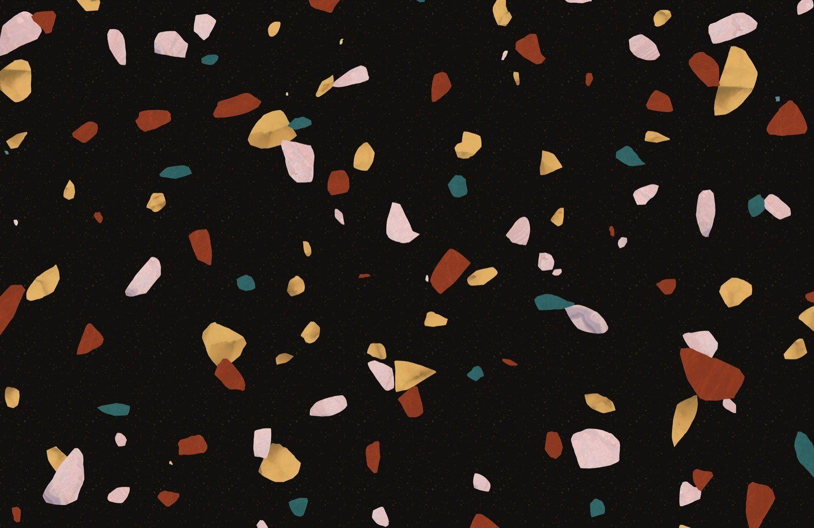 1650x1070 Black Terrazzo Marble Wallpaper Mural