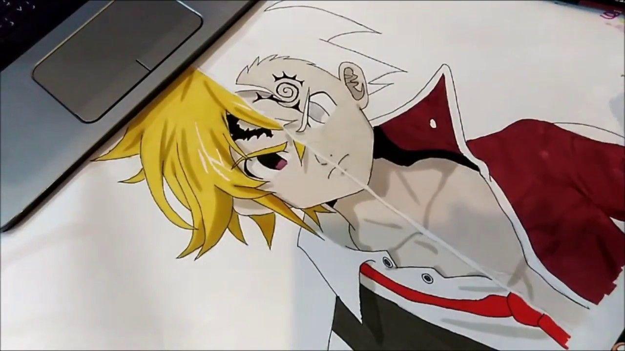 1280x720 Speed Drawing Meliodas and Zeldris Seven Deadly Sins (Nanatsu No Taizai)