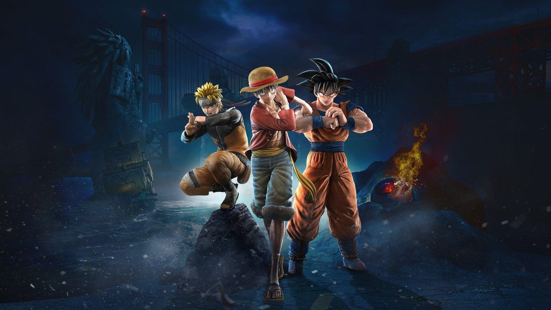 1920x1080 Jump Force, Luffy, Goku Official Wallpaper Blue