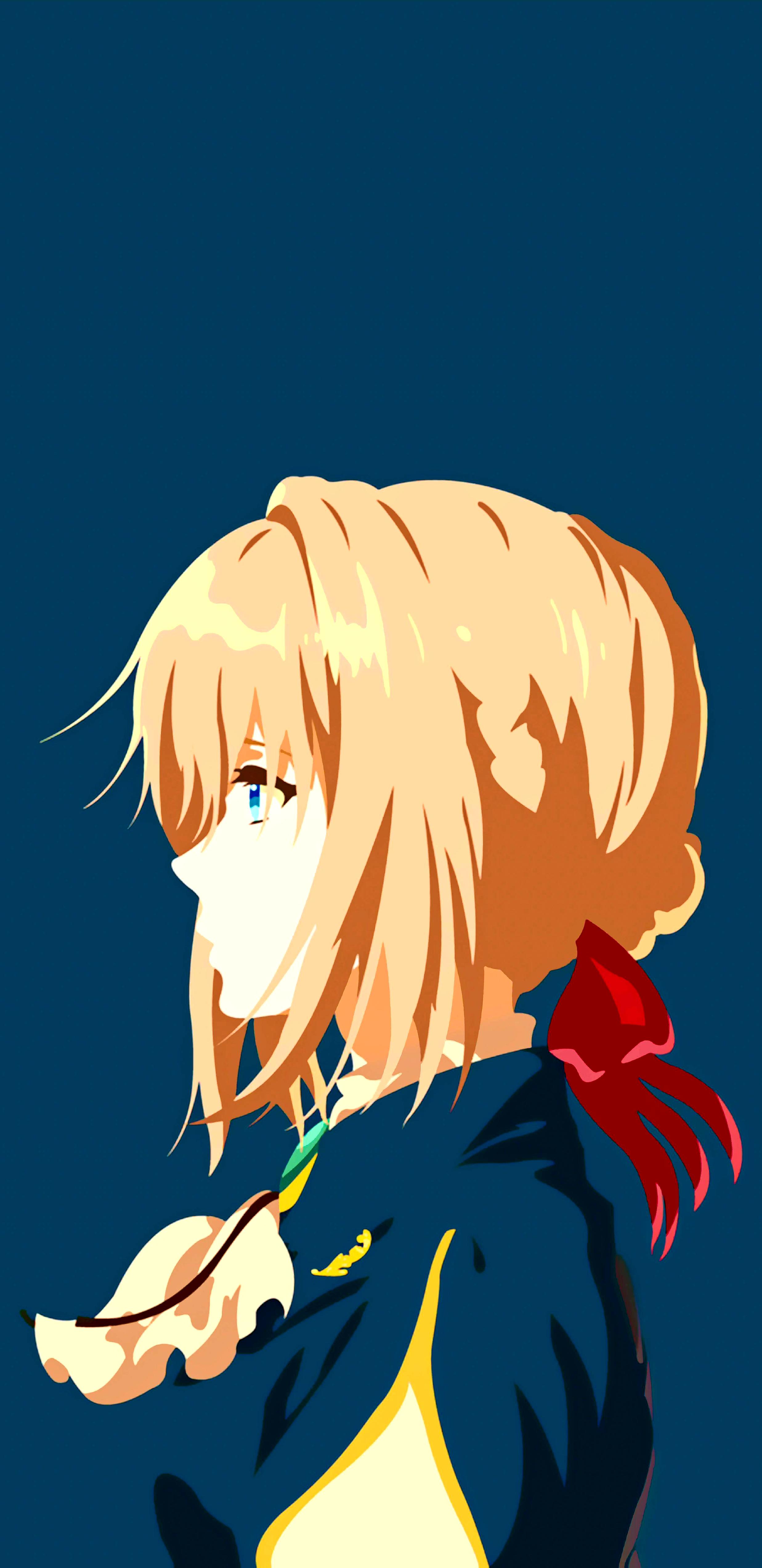 2474x5086 Violet Evergarden Minimalist Wallpaper