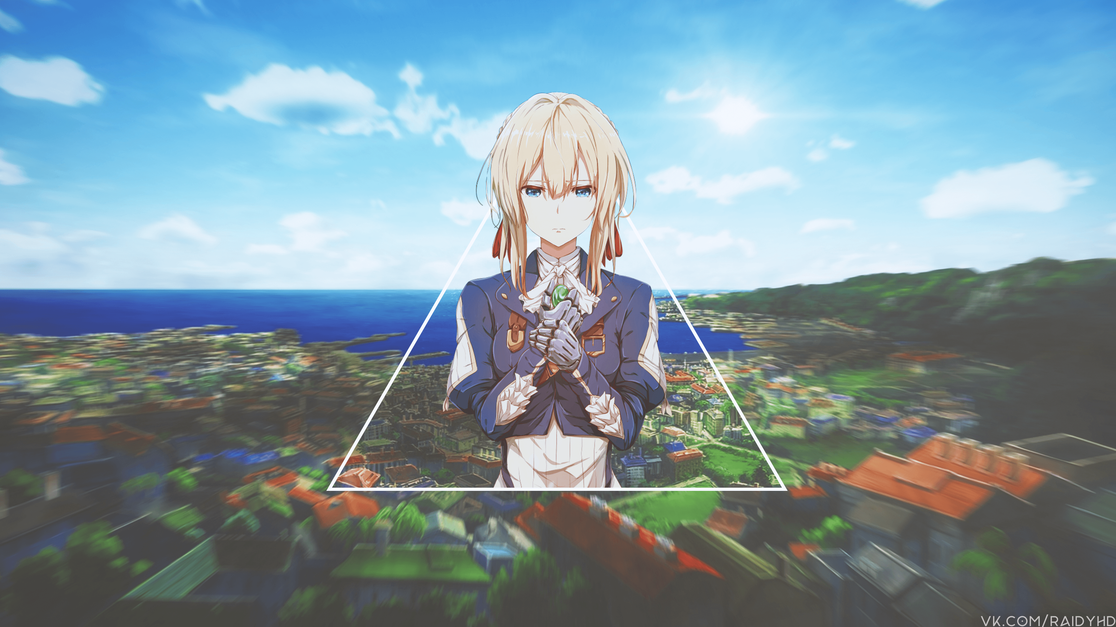 3840x2160 Anime Anime Girls Picture In Picture Violet Evergarden Gilbert Bougainvillea Wallpaper:3840x2160