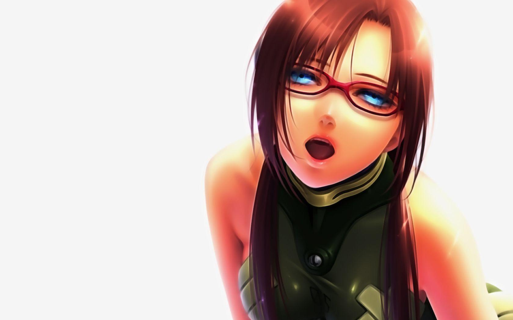 1680x1050 Neon Genesis Evangelion, Makinami Mari Illustrious, open mouth, soft shading, simple background wallpaper
