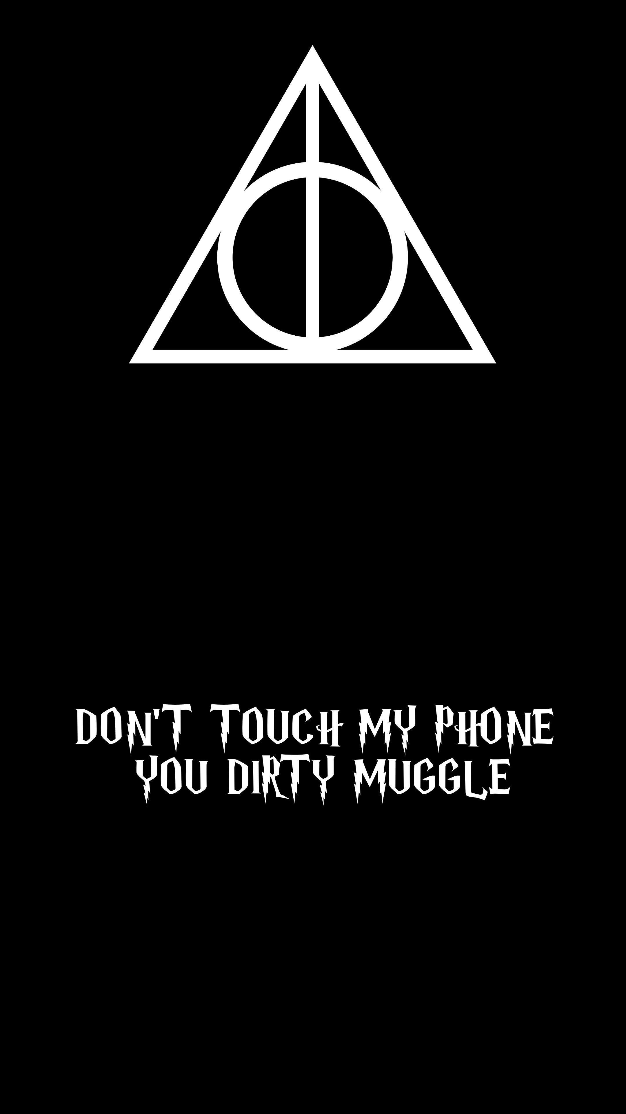 2160x3840 Harry Potter Symbols Black and White Wallpaper