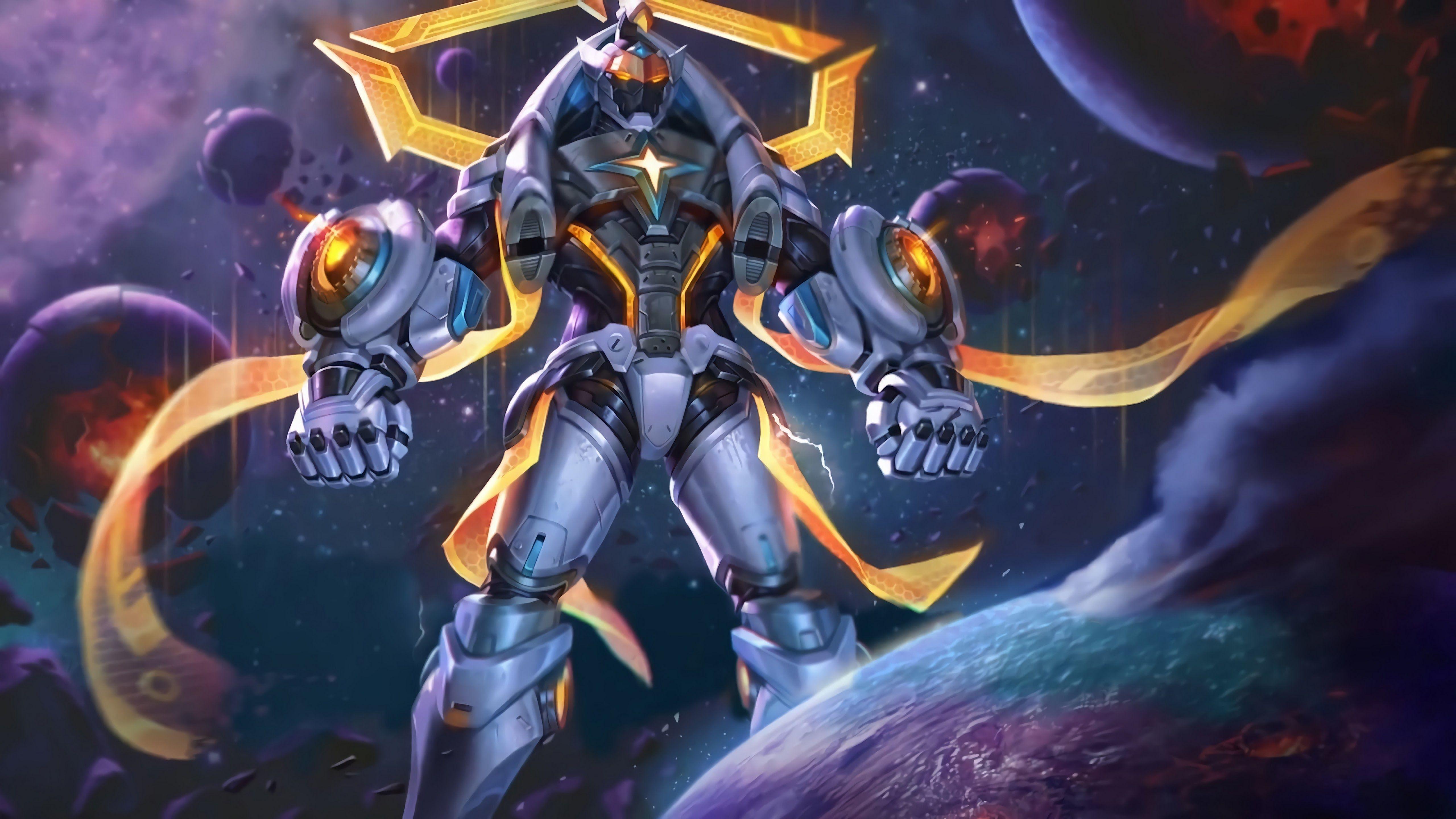5120x2880 Gatotkaca Sentinel Skin Mobile Legends 4K Wallpaper
