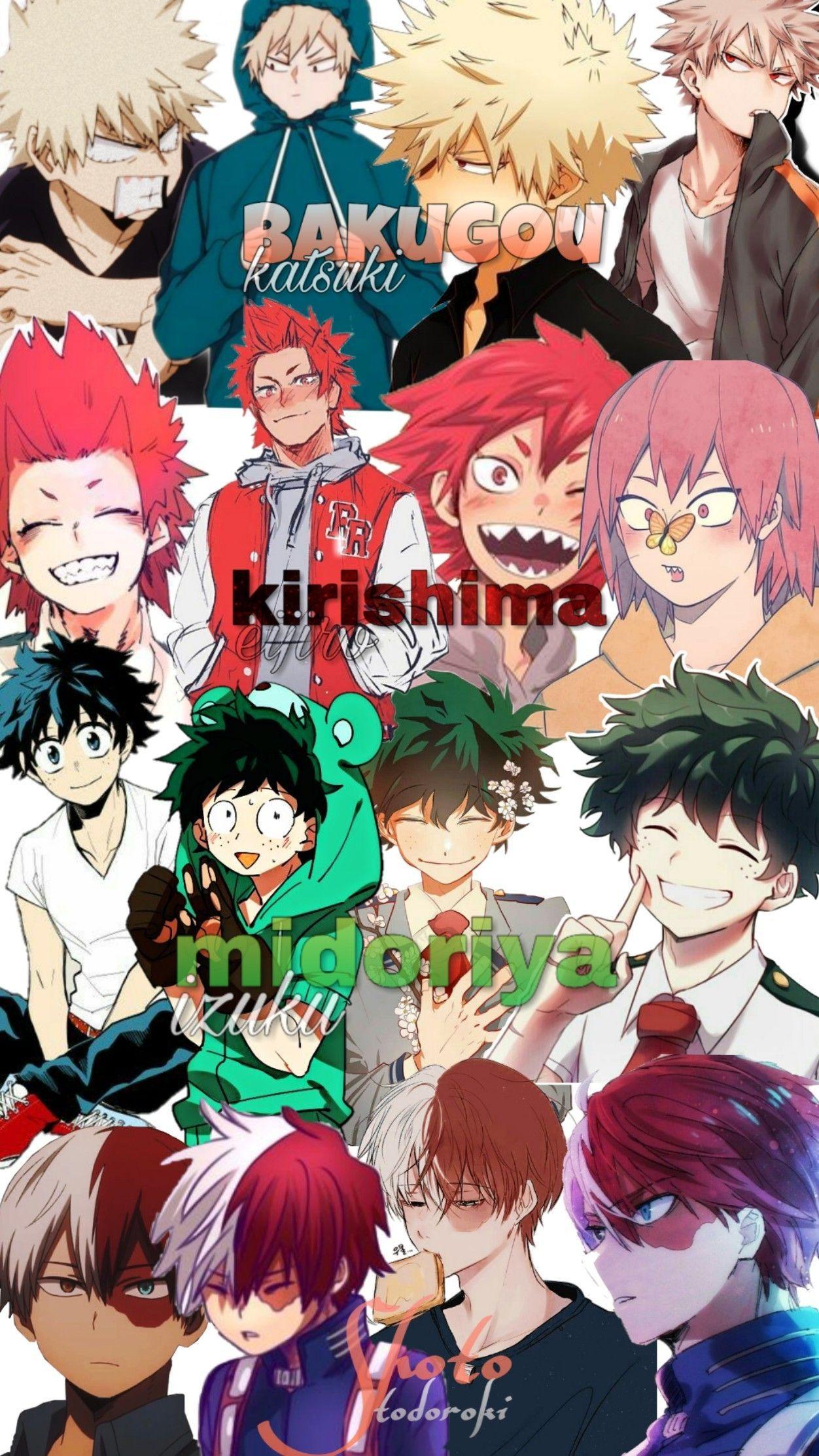 1252x2226 Bakugou, Kirishima, Midoriya and Todoroki from My hero Academia. Anime, Wallpaper, Laptop wallpaper desktop wallpaper