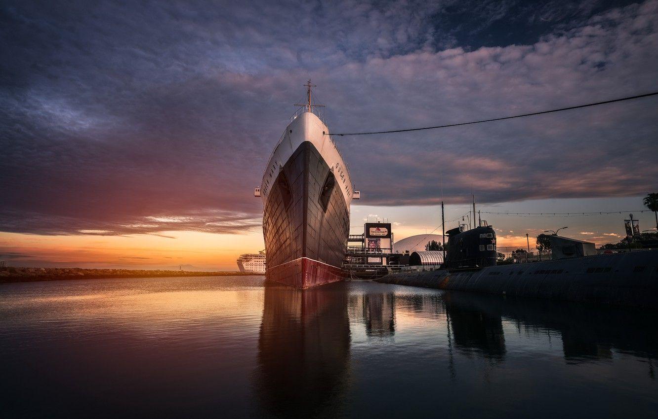 1332x850 Wallpaper Long Beach, Queen Mary, ship, ghost ship image for desktop, section разное