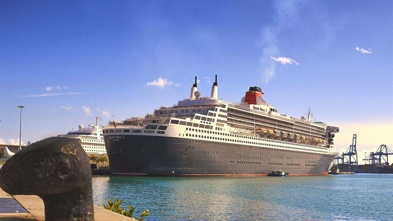 1366x768 Queen Mary Cruises Cities Photo HD Wallpaper