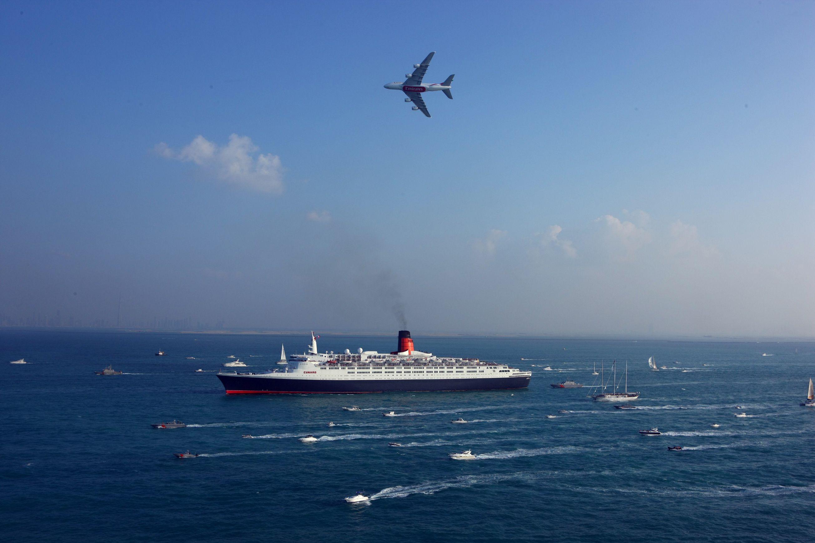 2611x1741 Queen Mary 2 A380