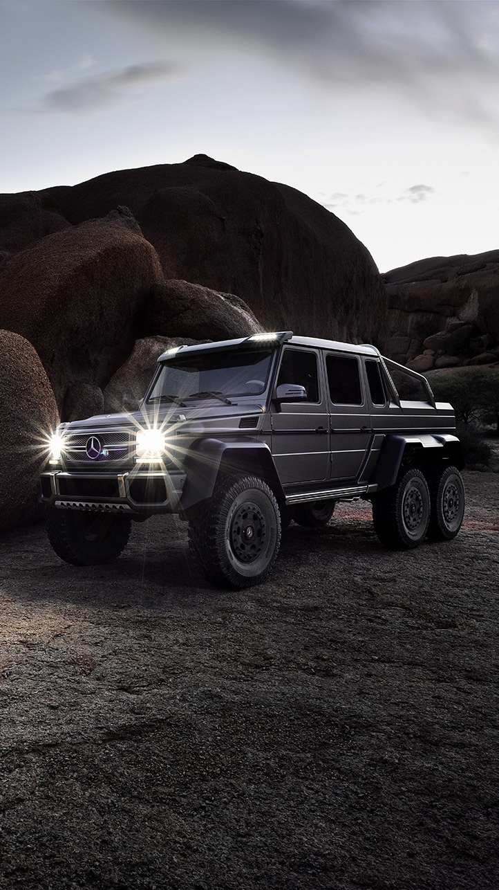 722x1286 Mercedes Benz G63 AMG 6x6 in Desert Canyon Rocks Wallpaper Wallpaper : iPhone Wallpaper