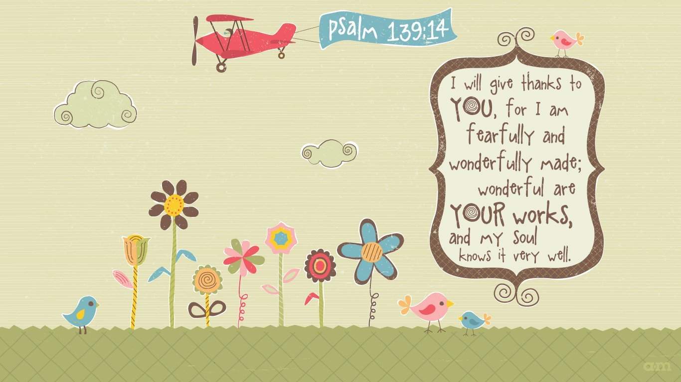 1366x768 Cartoon Bible Verse Wallpaper