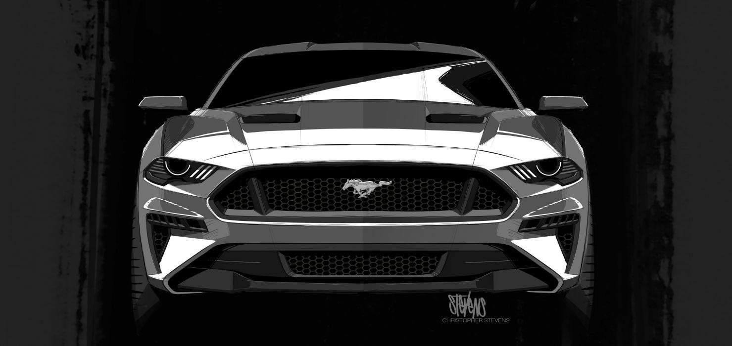 1479x700 Ford Mustang Design Sketch wallpaperx2374