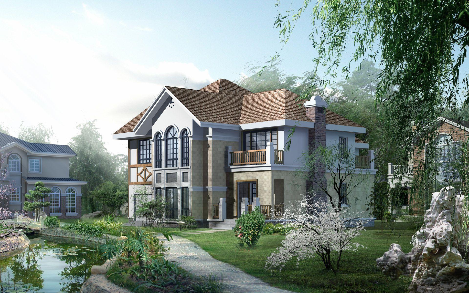 1920x1200 House Blueprint Wallpaper Lovely A Beautiful 3D Home Wallpaper. Architecture house, House blueprints, Home building design