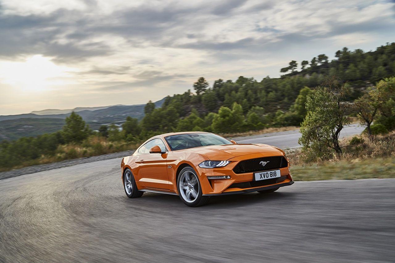 1280x853 Desktop Wallpaper Ford 2018 Mustang GT 5.0 Orange at speed auto