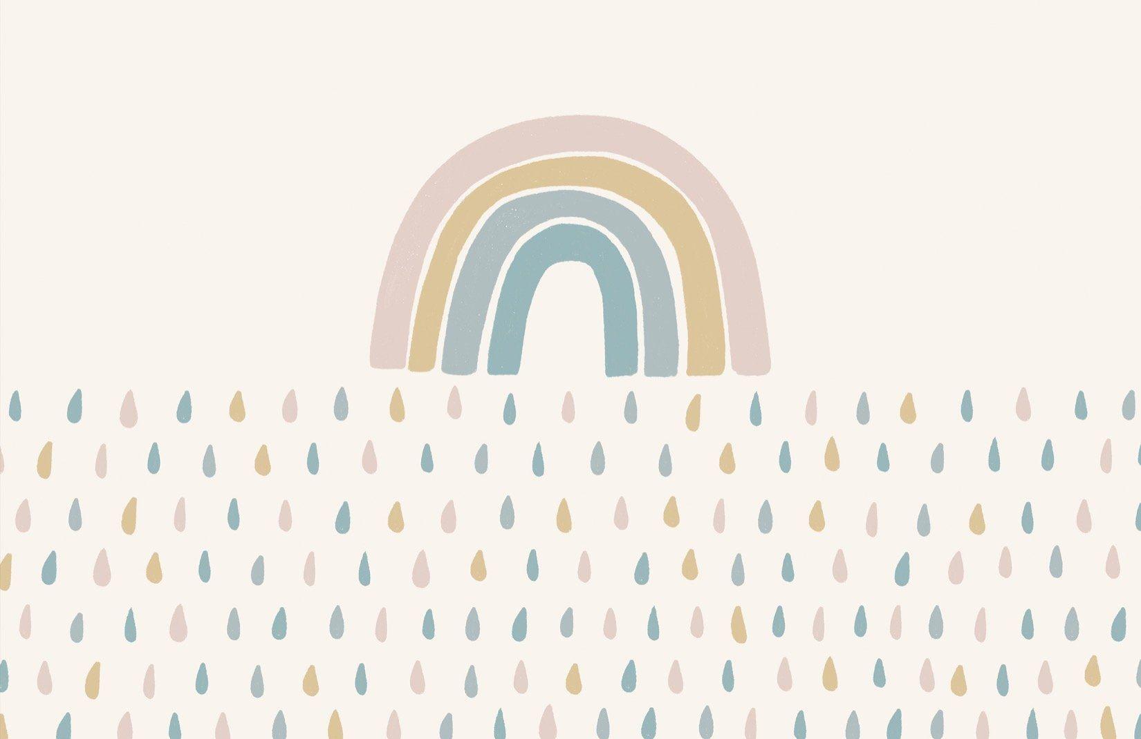 1650x1070 Pastel Rainbow Raindrops Mural Wallpaper