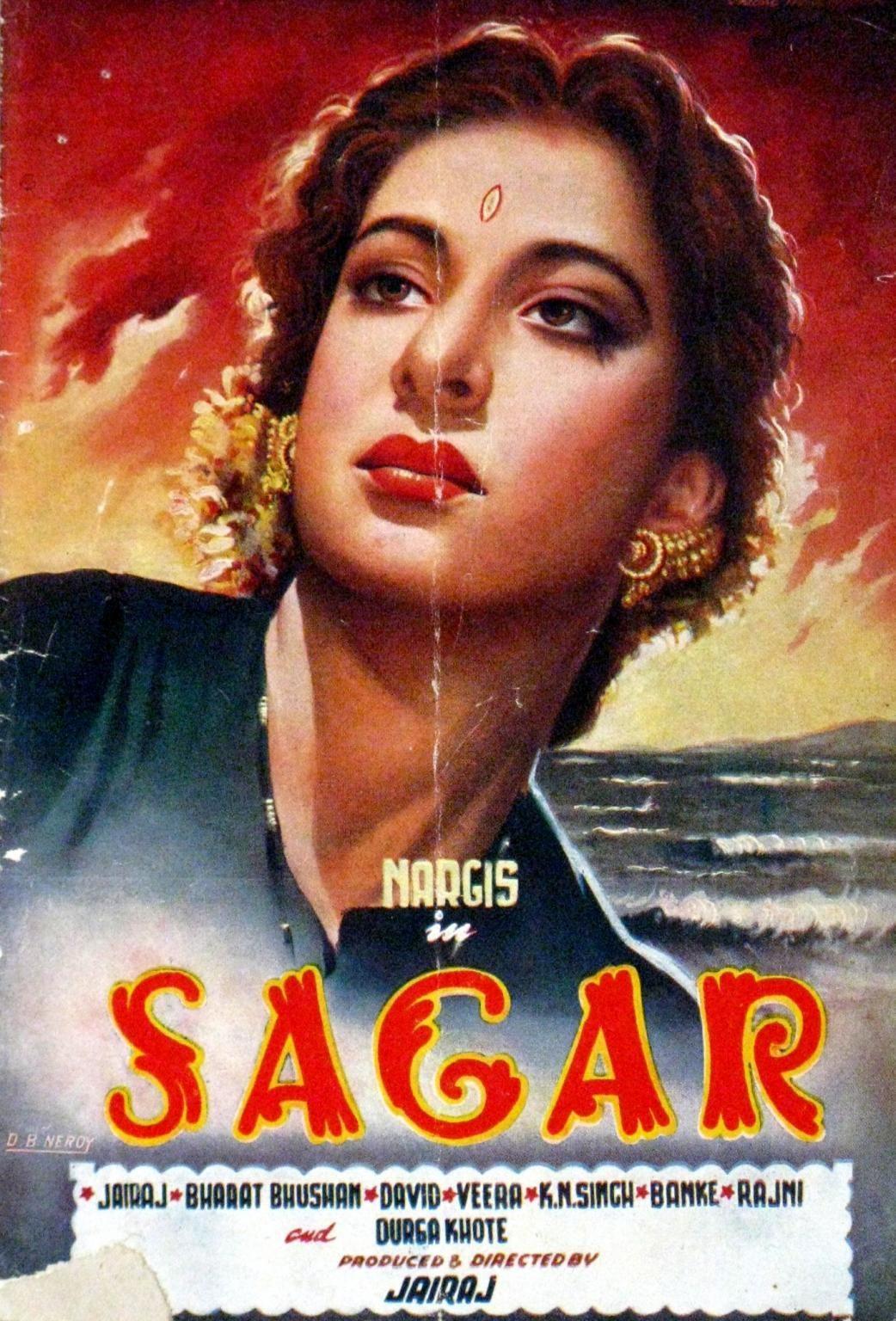 1042x1536 Saagar (1951). Bollywood posters, Old film posters, Old movie posters