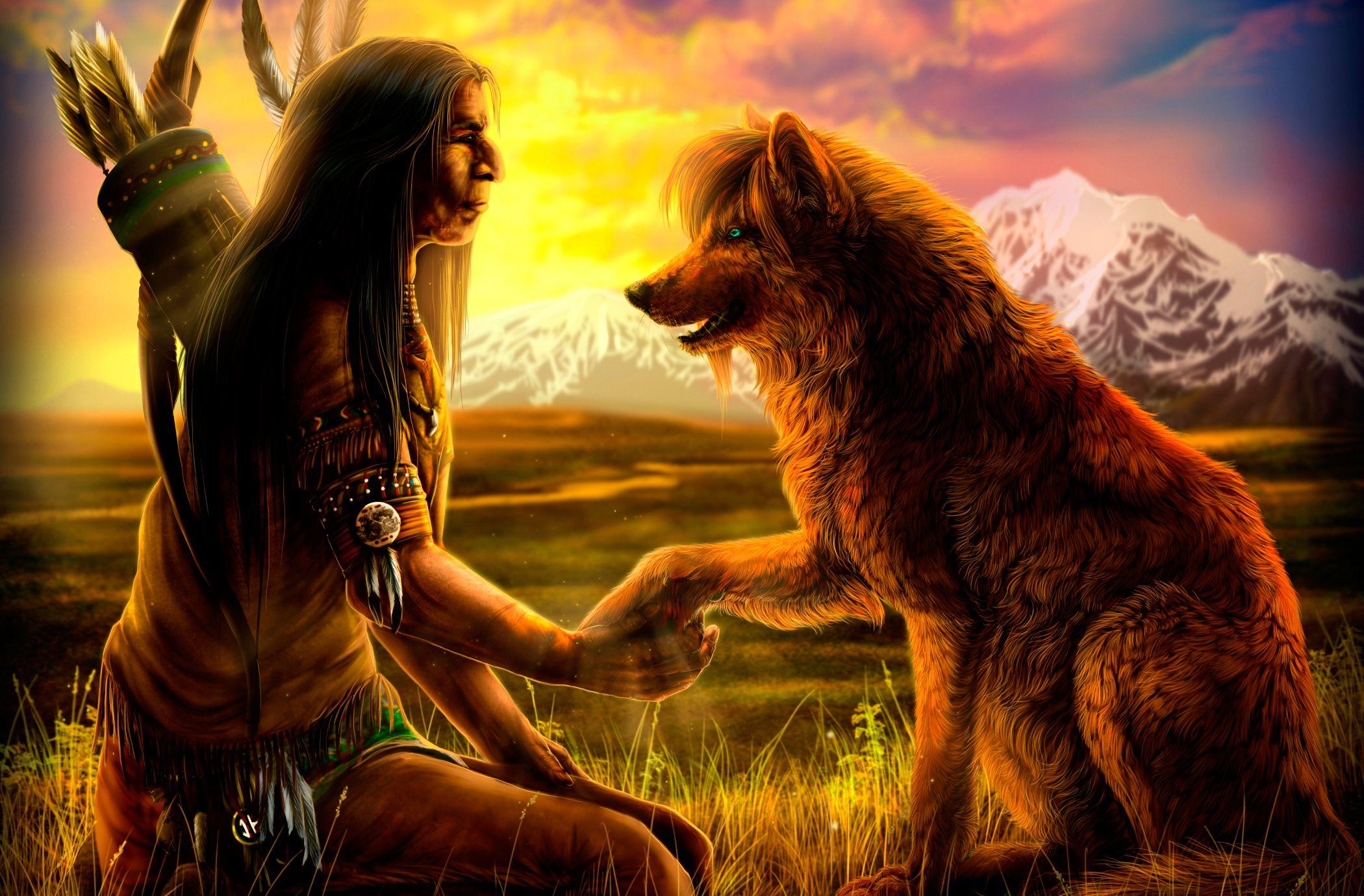 Люди и звери отзывы. Индейцы Северной Америки приручение волка. Волк фэнтези. Фэнтези животные. Индеец арт.