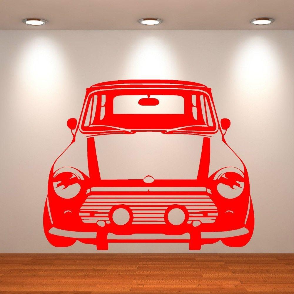 1000x1000 CLASSIC MINI COOPER Vinyl Wall Art car sticker Bedroom Living Room Home decals Removable Wallpaper D338. removable wallpaper. stickers bedroomvinyl wall