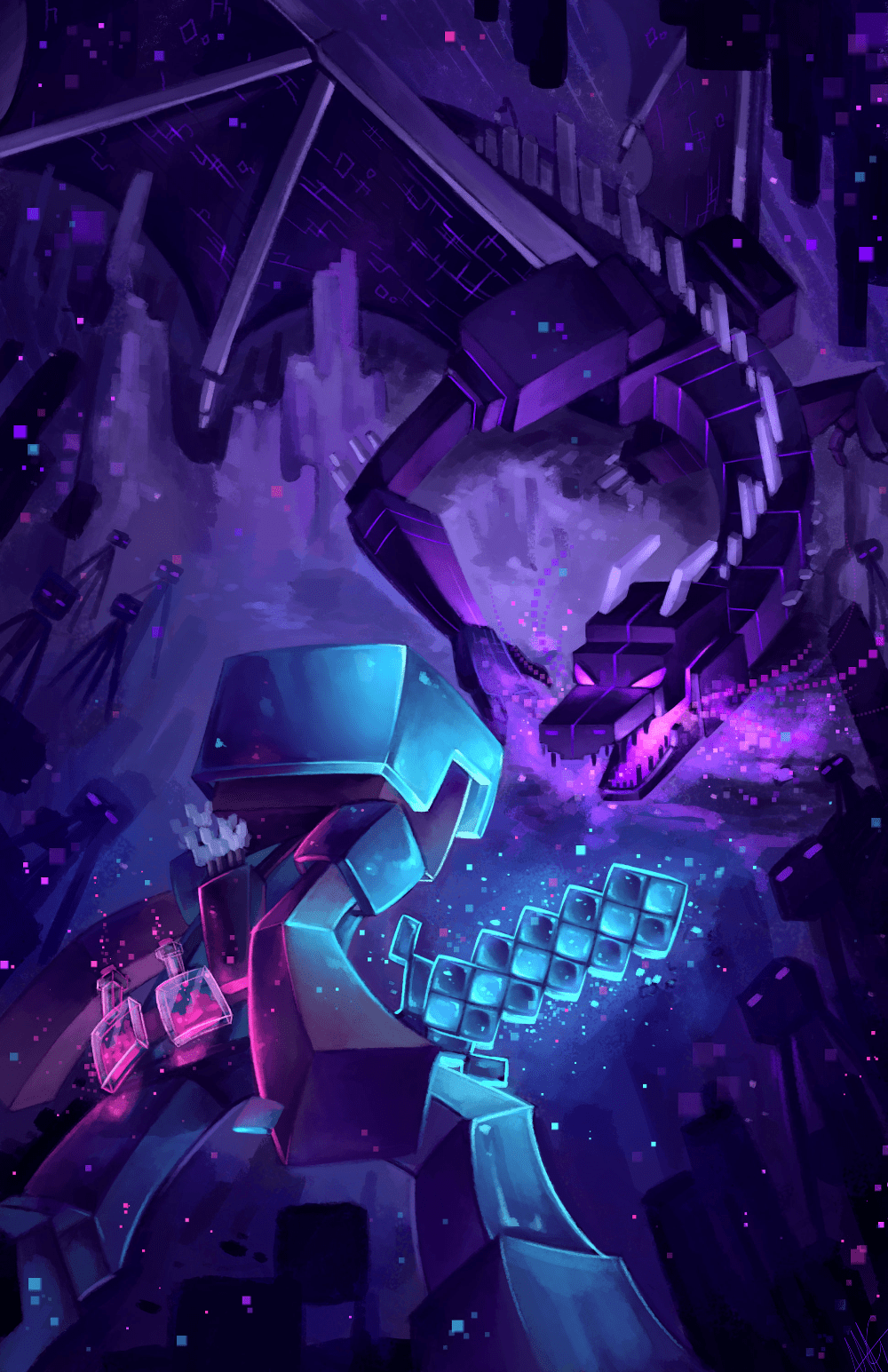 1000x1545 Minecraft Fanart Wallpaper