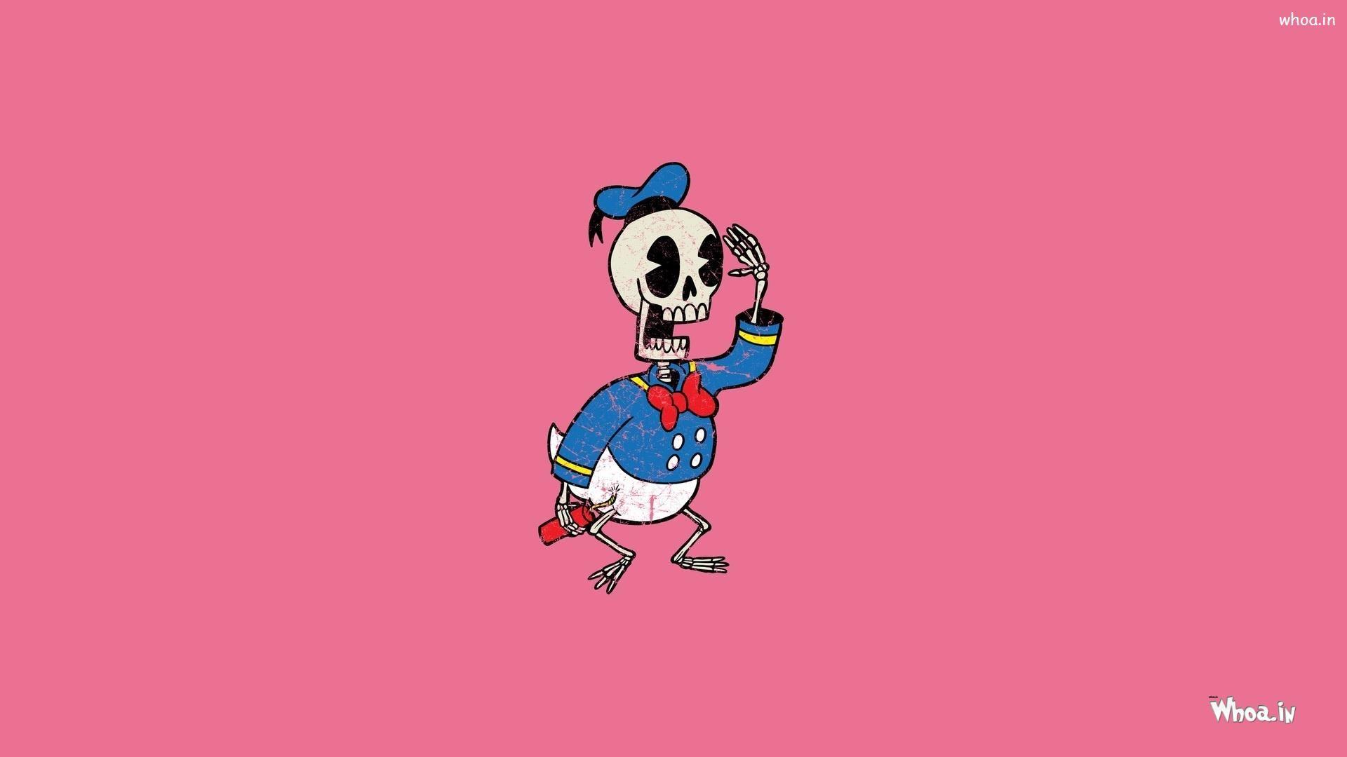 1920x1080 Donald Duck Skull Face HD Disney Cartoon Wallpaper