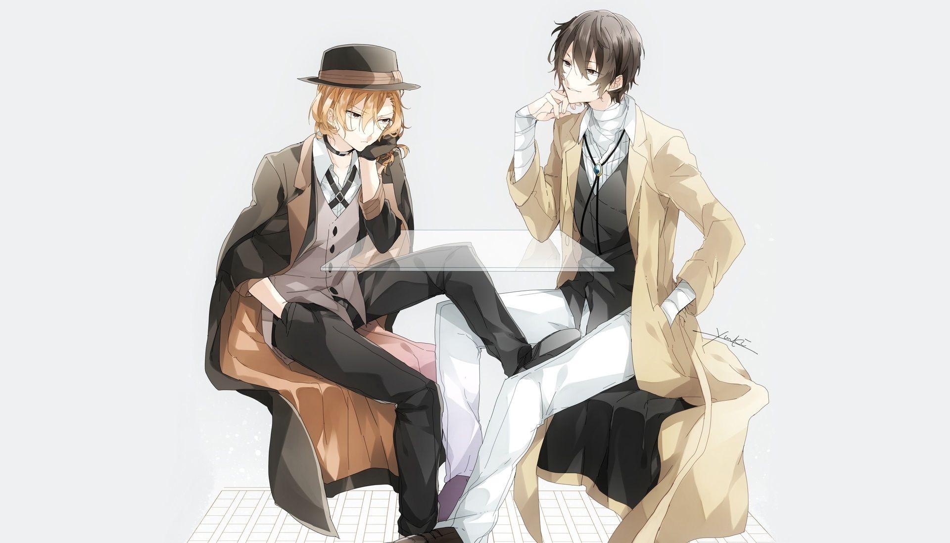1920x1098 Chuuya Nakahara, Osamu Dazai, Bungou Stray Dogs wallpaper