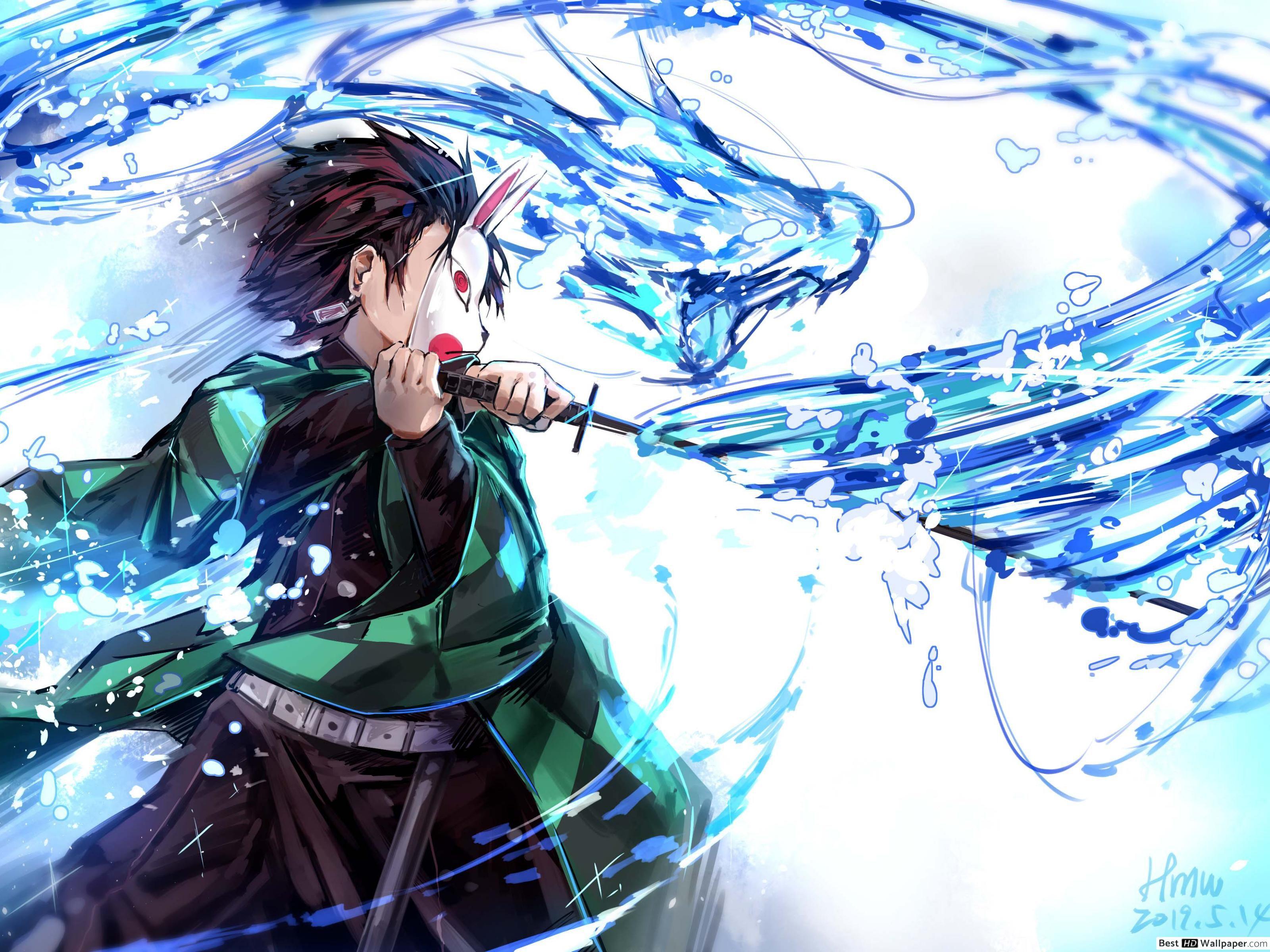 3200x2400 Demon Slayer Water Dragon Wallpaper .