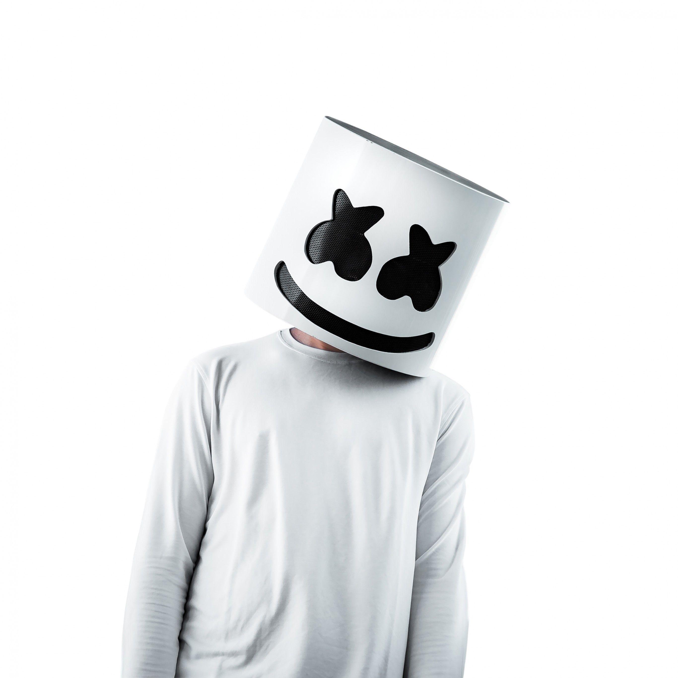 2732x2732 Marshmello 4K Wallpaper, American DJ, White background, Music