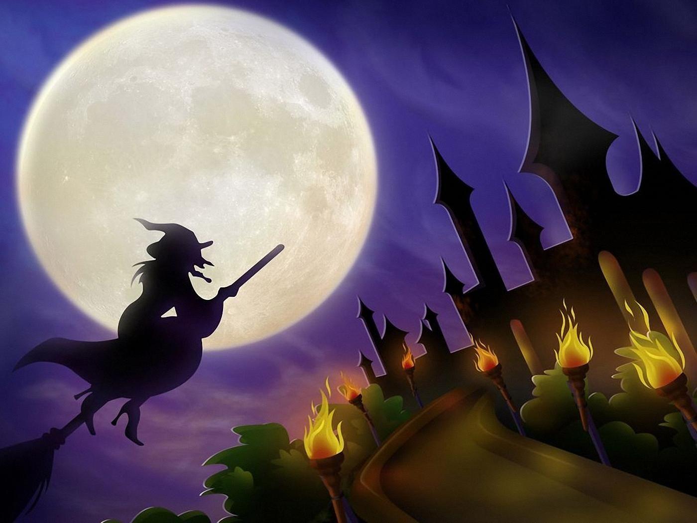 1400x1050 Halloween Witch Wallpaper