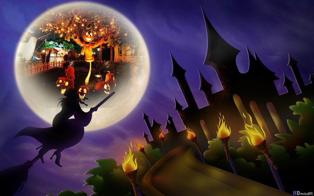 1280x800 Halloween Witch Wallpaper