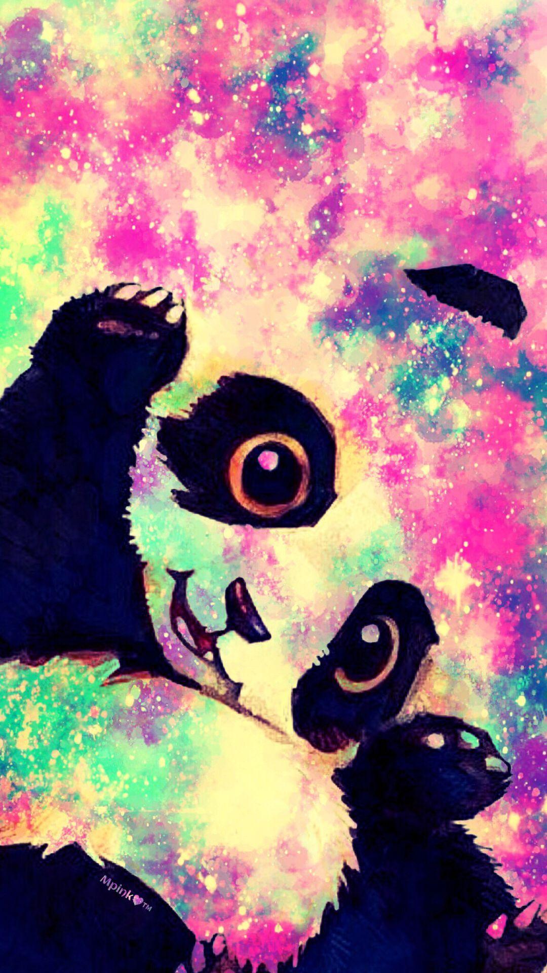 1080x1920 Kawaii Galaxy Cute Panda Wallpaper