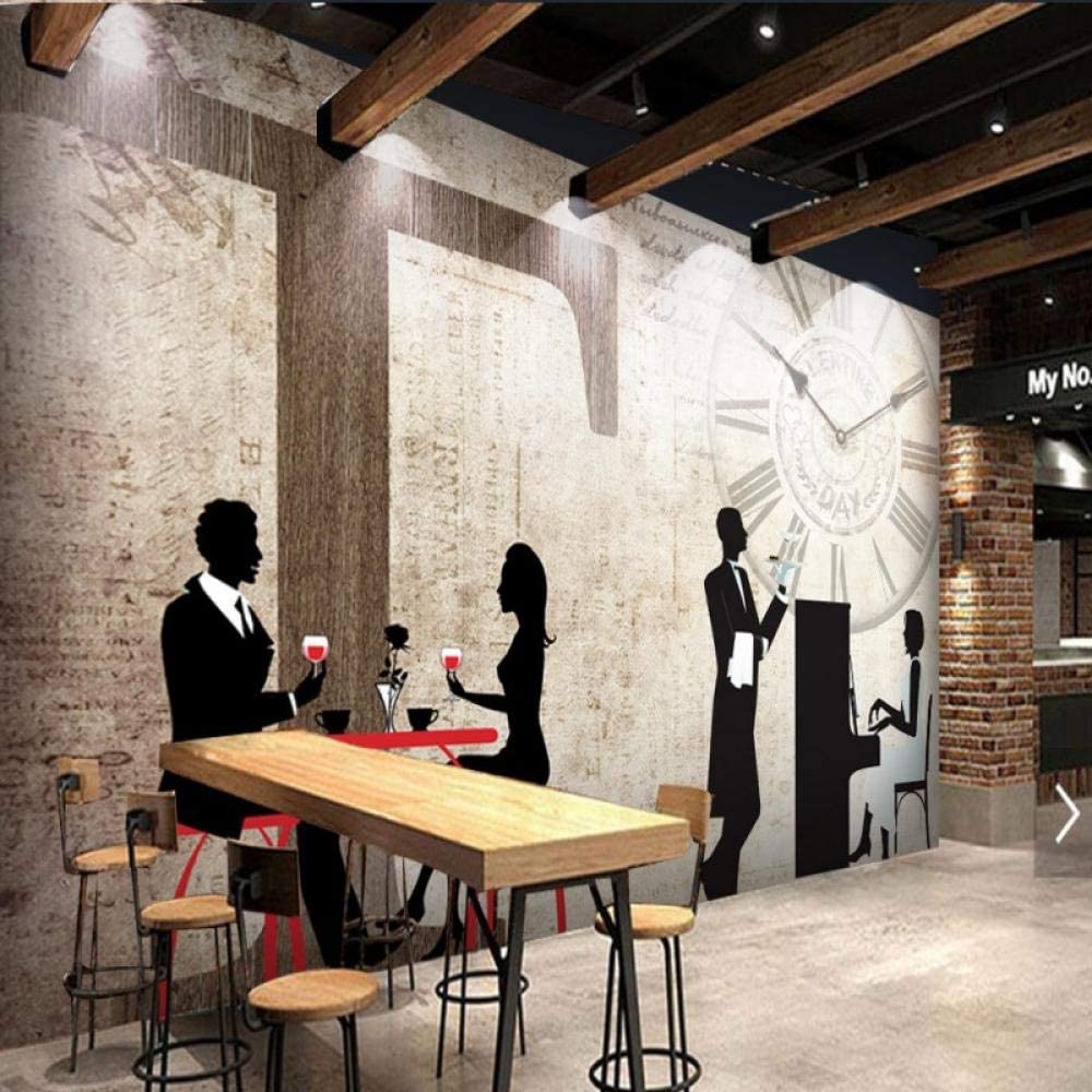 1000x1000 Wanghan 3D Wallpaper Photo Nostalgic Style Elegance Playing Piano Mural Cafe Bar Restaurant Background Wallpaper 200Cmx140Cm