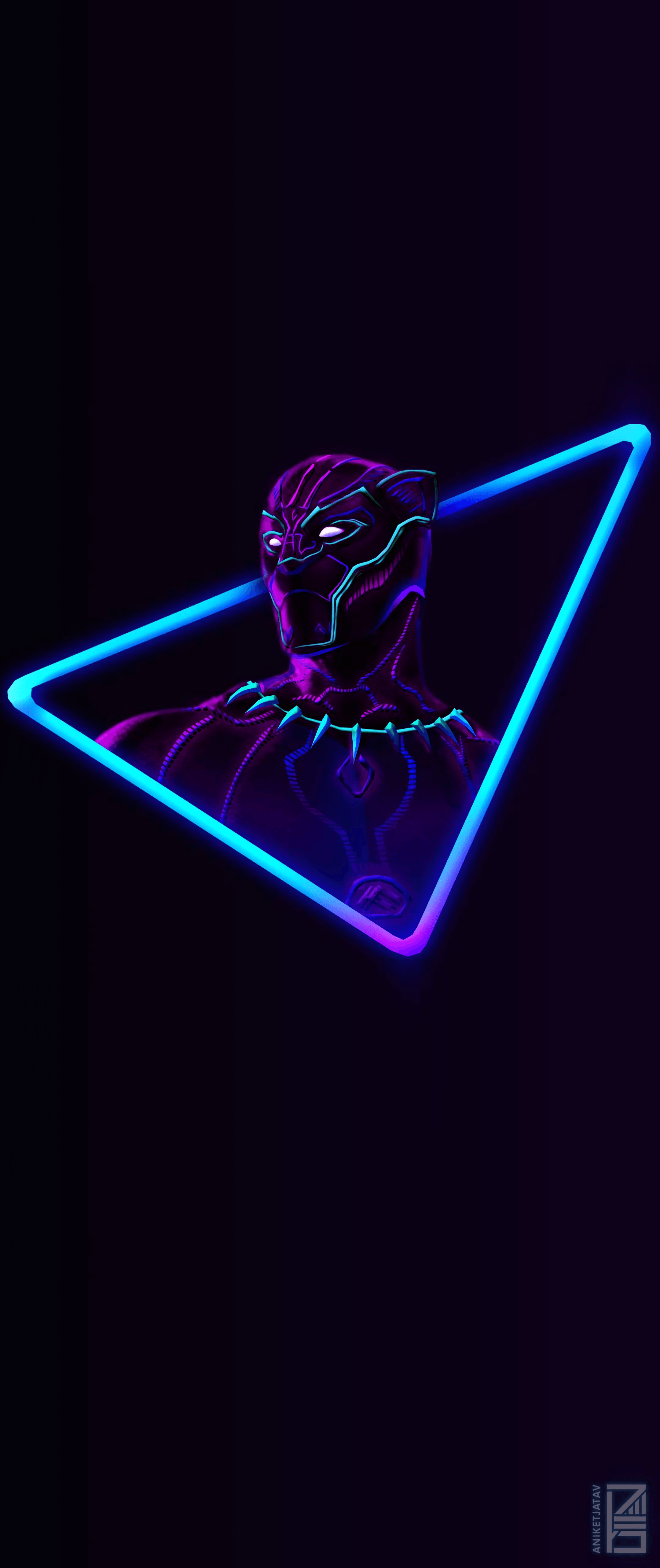 2160x5130 Black Neon Wallpaper