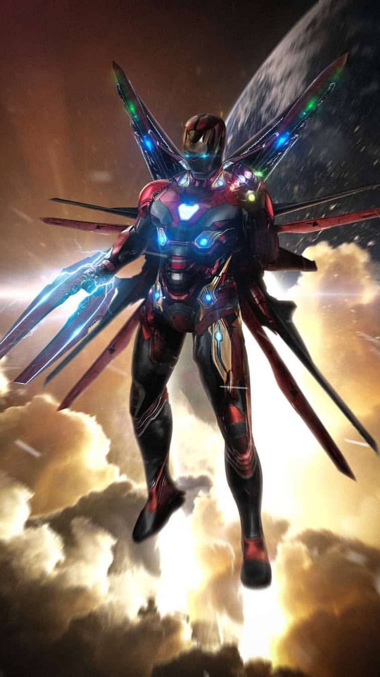 759x1350 Avengers Endgame Iron Man Infinity Stones Armor Wallpaper Wallpaper : iPhone Wallpaper