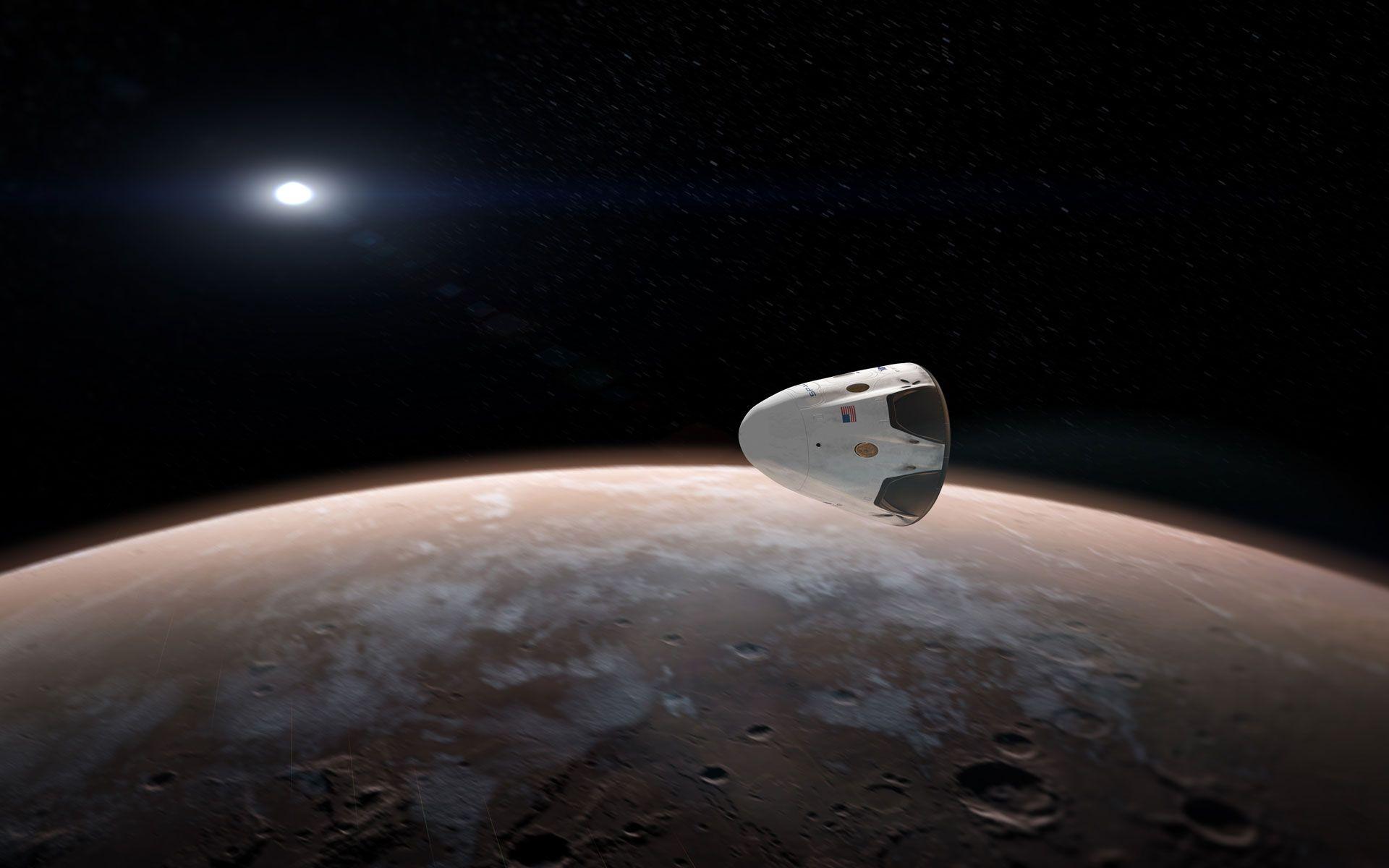 1920x1200 SpaceX's Dragon Orbits Mars Wallpaper