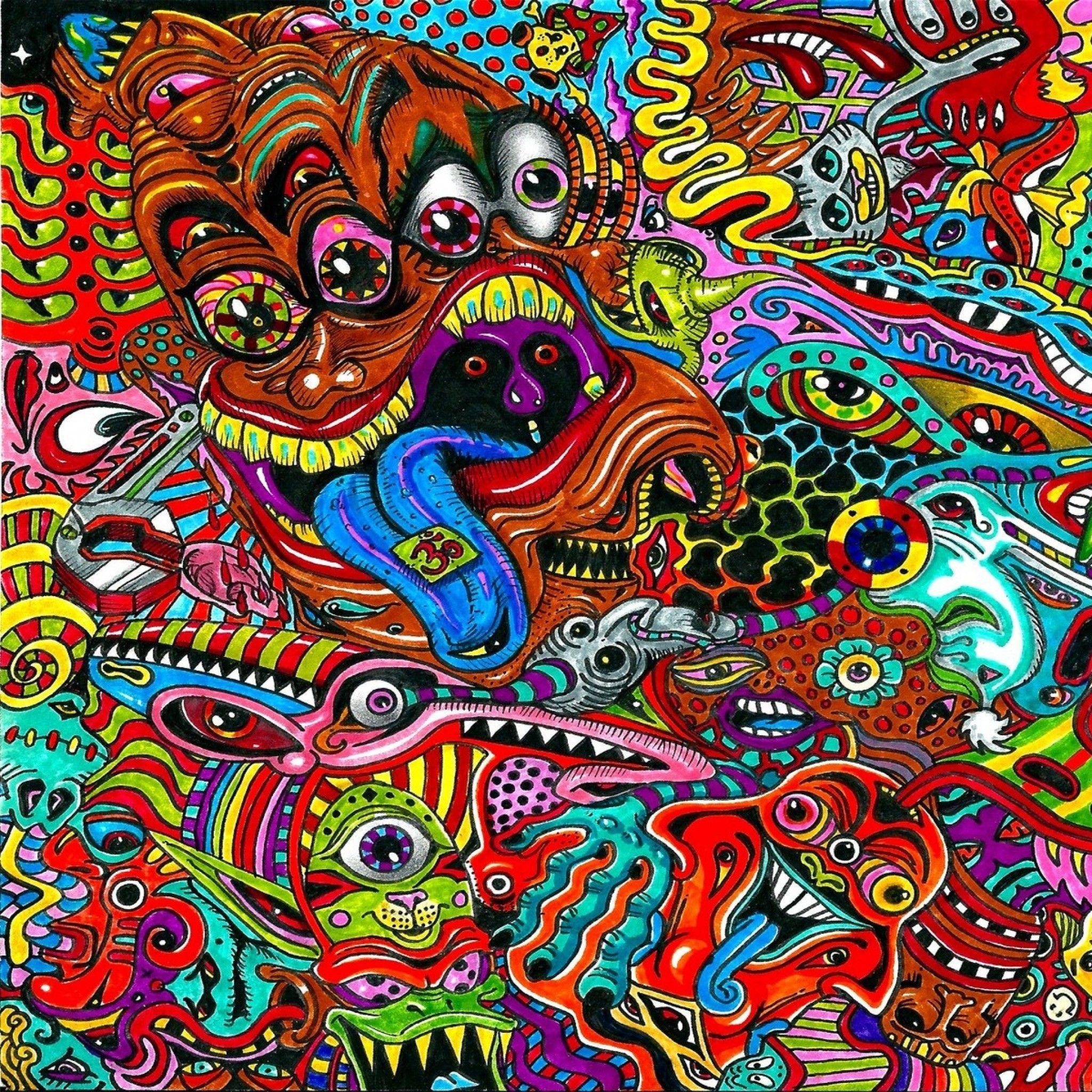 2048x2048 Colorful Trippy Art .