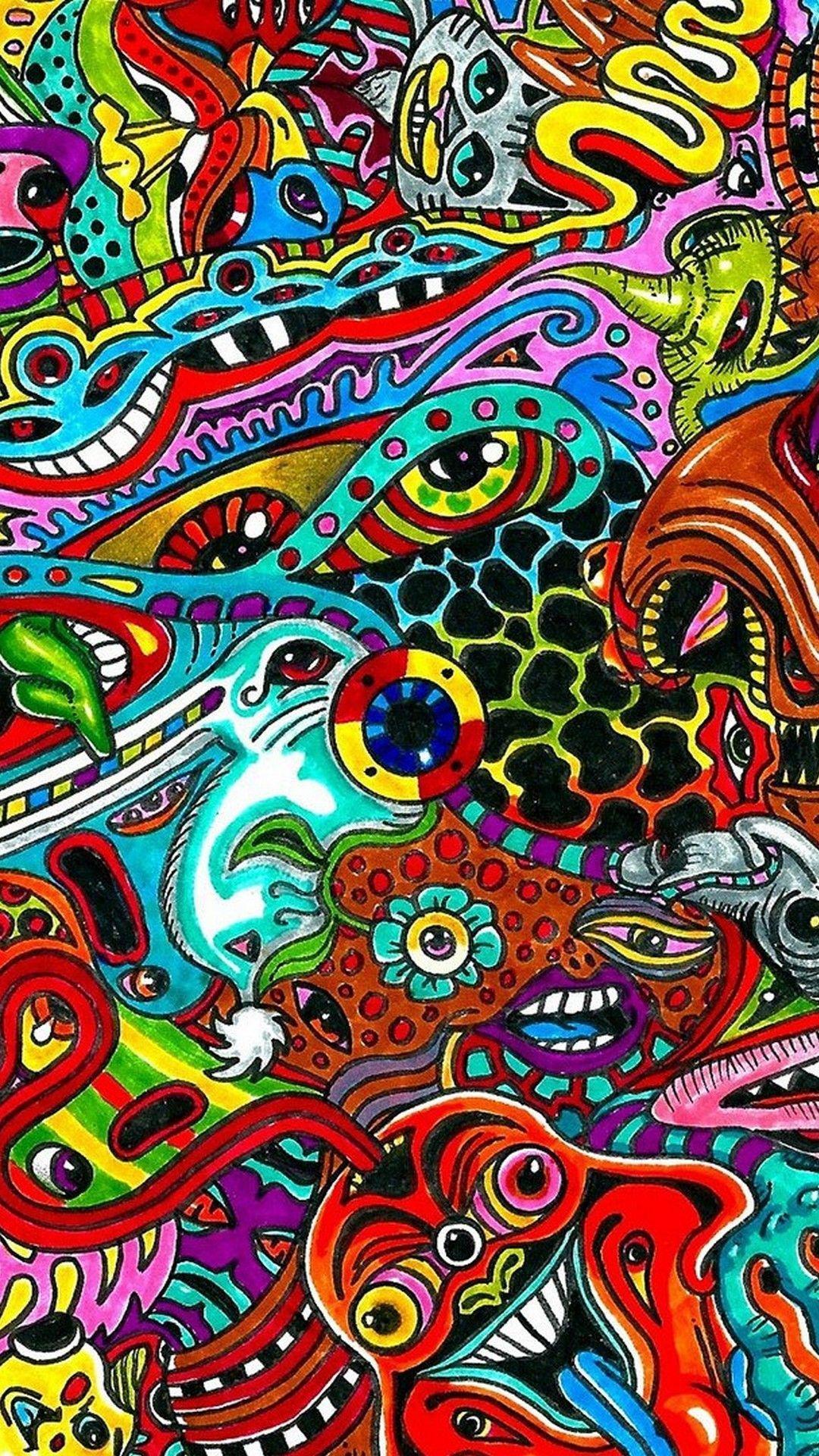 1080x1920 Colorful Trippy Background