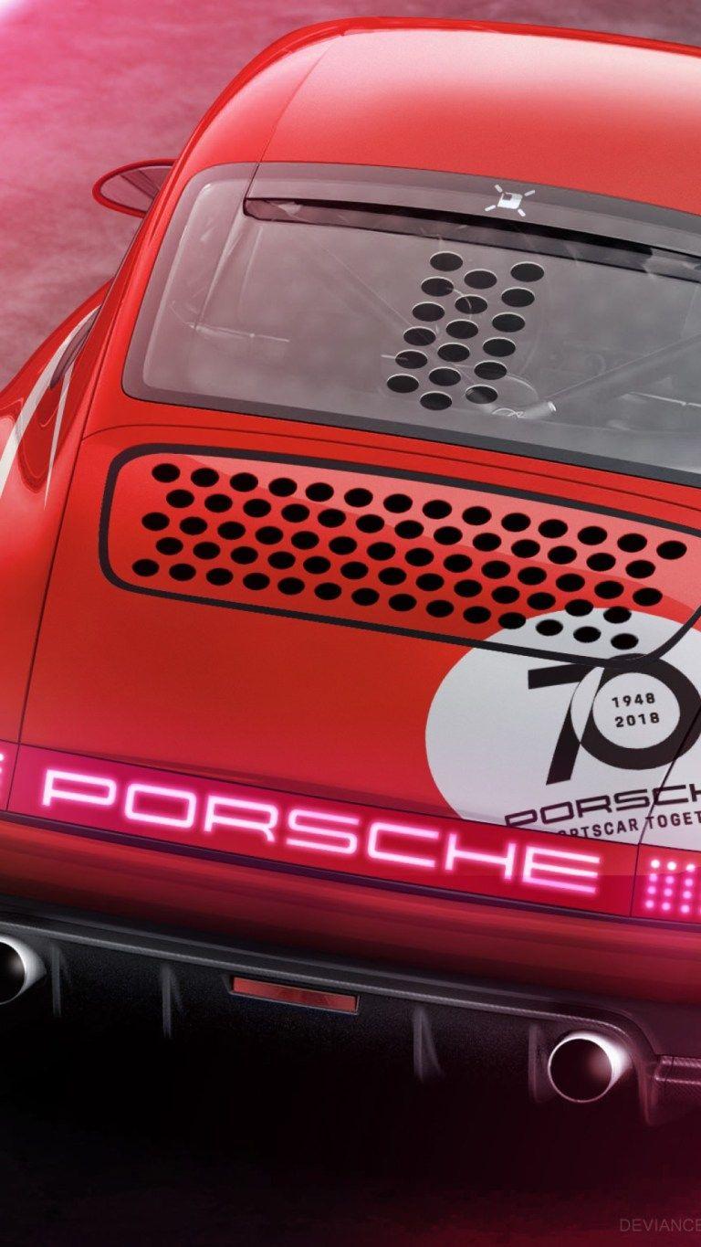 768x1365 Classic Red Porsche 911 Rear 4k Art Wallpaper