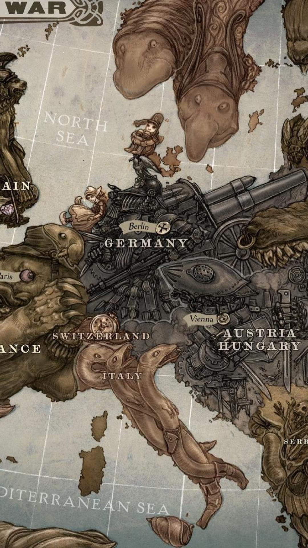 1080x1920 iPhone Europe Map Wallpaper