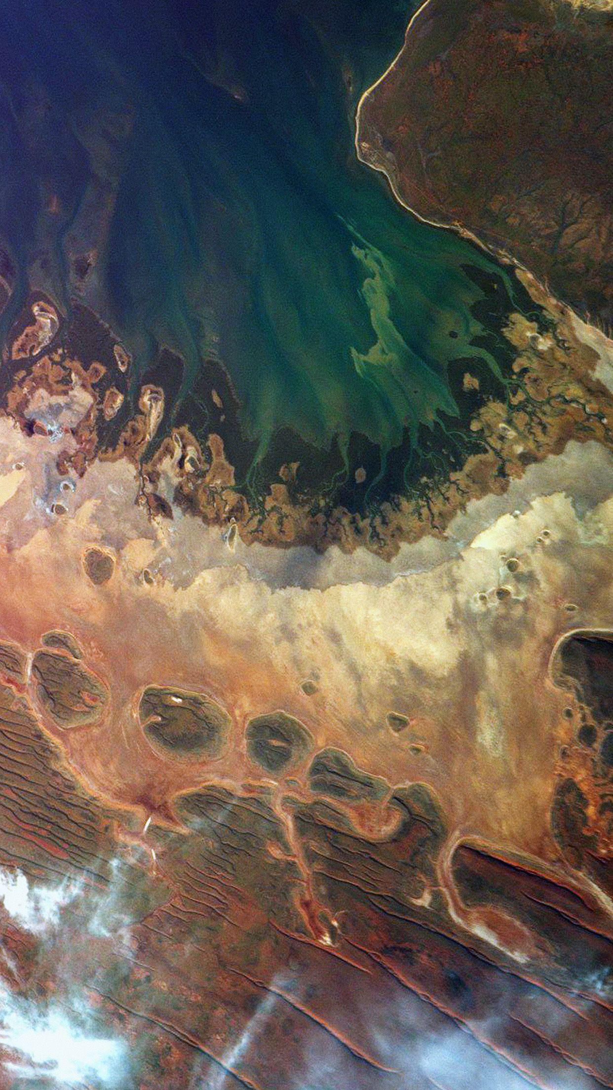 1242x2208 earthview satellite map sea red land art illustration