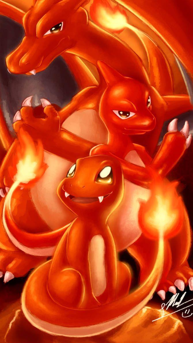 670x1192 Charmander Evolutions by ShupaMikey. Cool pokemon wallpaper, Charmander evolution, Pokemon charmander