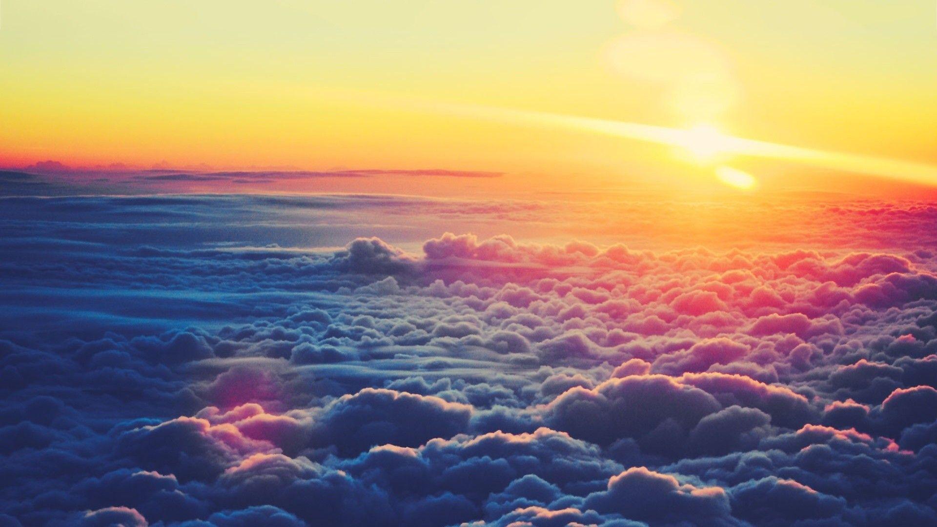 1920x1080 Sunset Over Clouds Wallpaper 1920x1080 HD Wallpaper Amazing Cool Desktop Wallpaper For Windows Apple Mac Tablet Download 1920x1080. Full HD Wallpaper