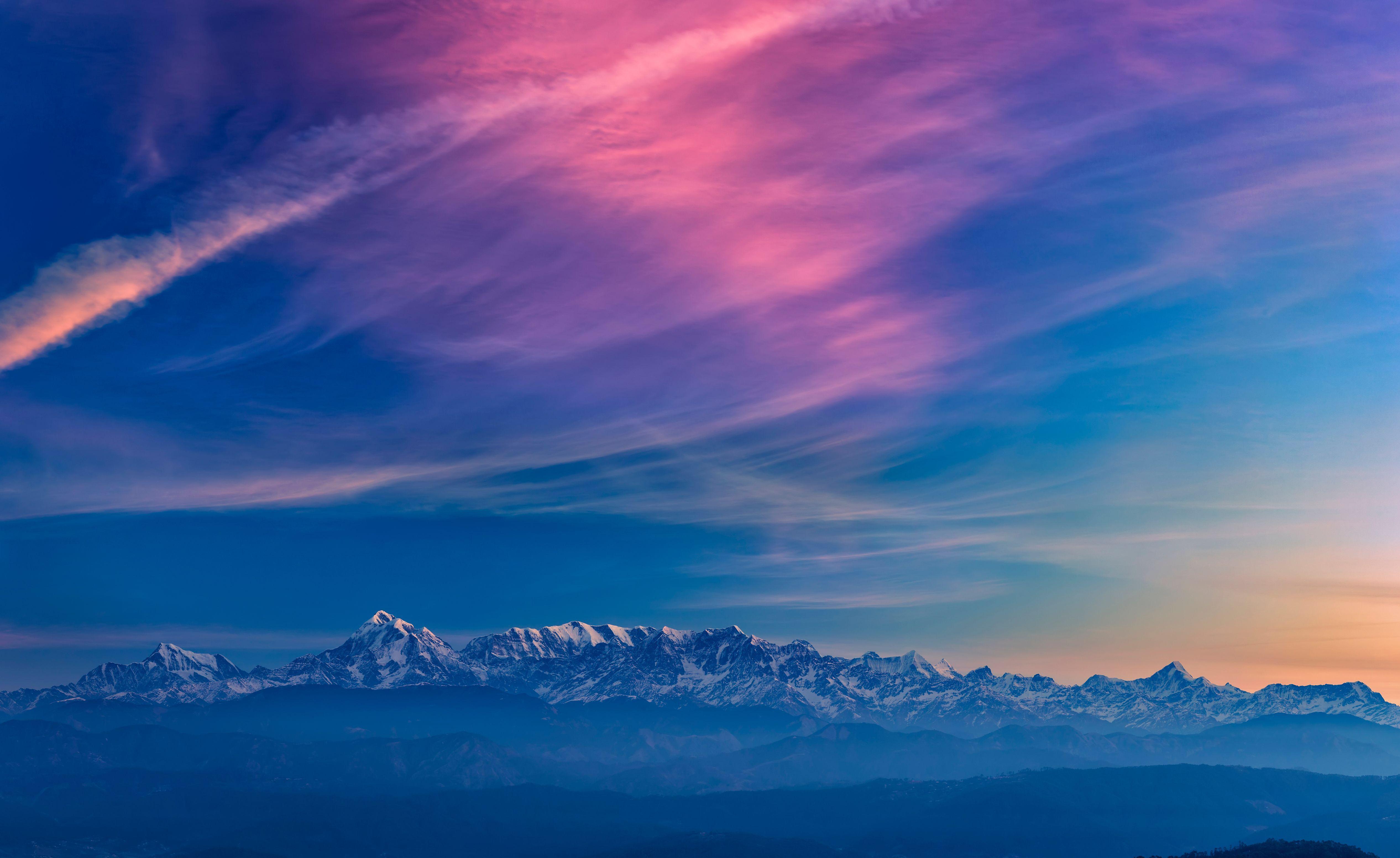 5065x3104 Sky Mountains Fog Sunset 5k, HD Nature, 4k Wallpaper, Image, Background, Photo and Picture