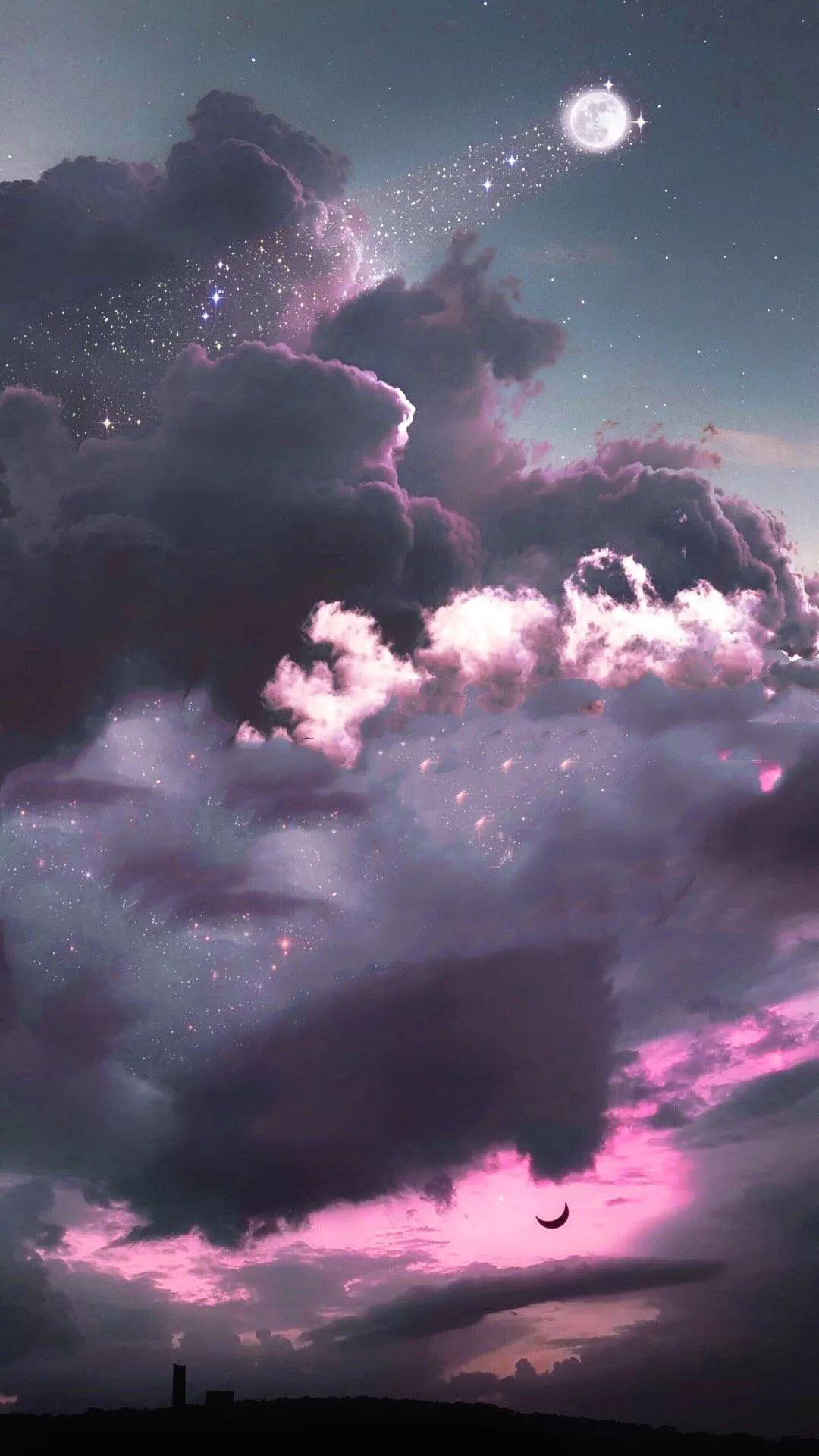 1080x1920 There are nights when the wolves are silent and only the moon howls. George Carlin #aesthet. Cute galaxy wallpaper, Night sky wallpaper, Moon and stars wallpaper