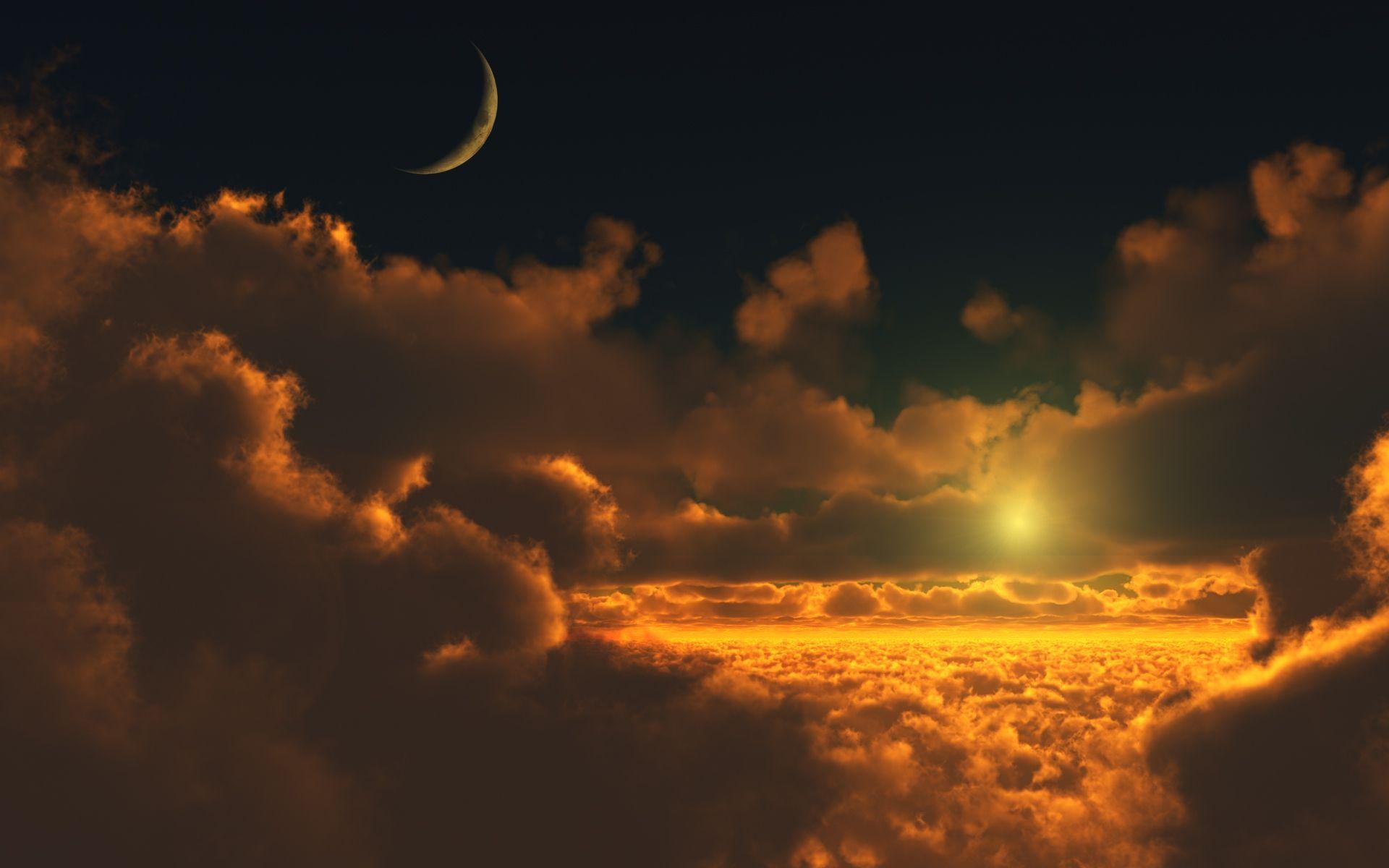 1920x1200 Moon Clouds HD wallpaper
