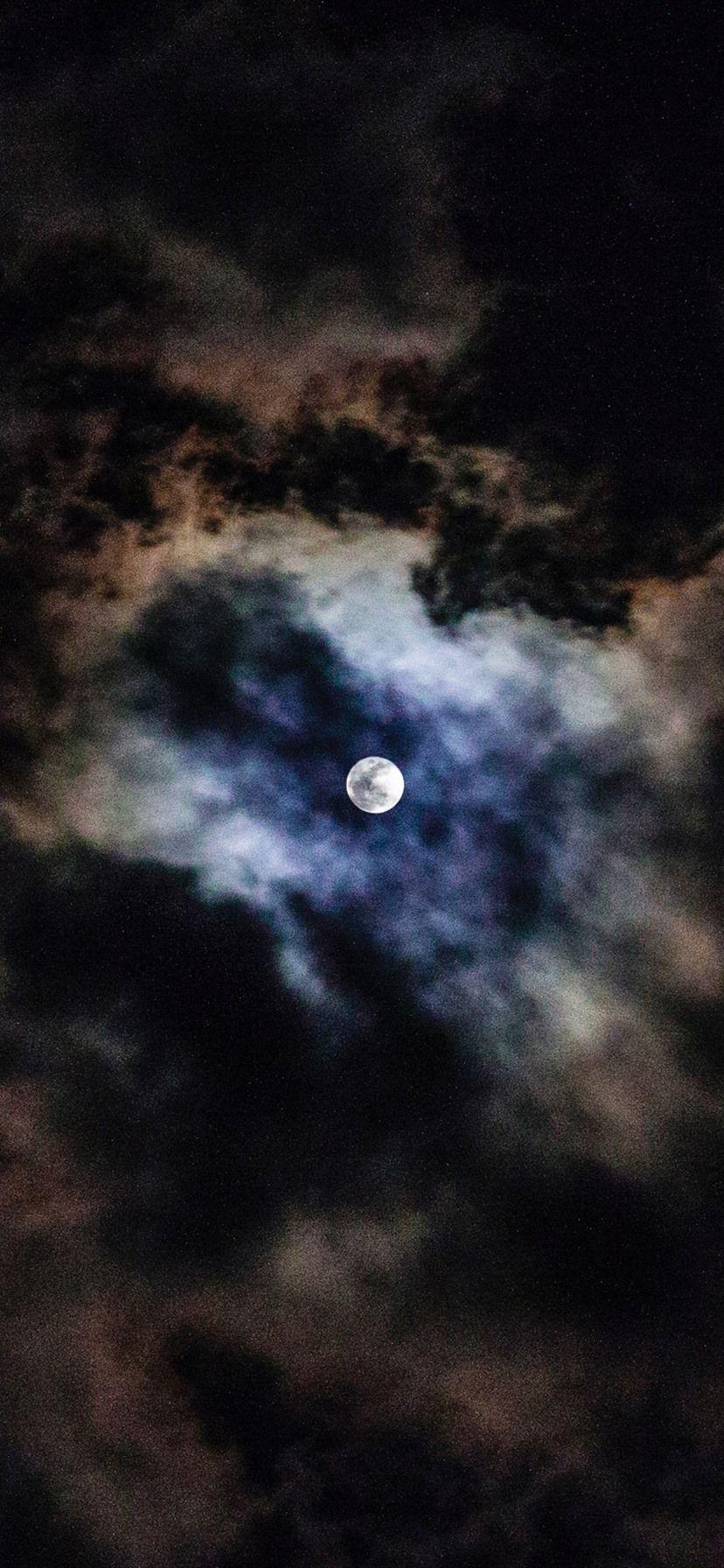 828x1792 Moon, Clouds, Sky, Night 1080x1920 IPhone 8 7 6 6S Plus Wallpaper, Background, Picture, Image