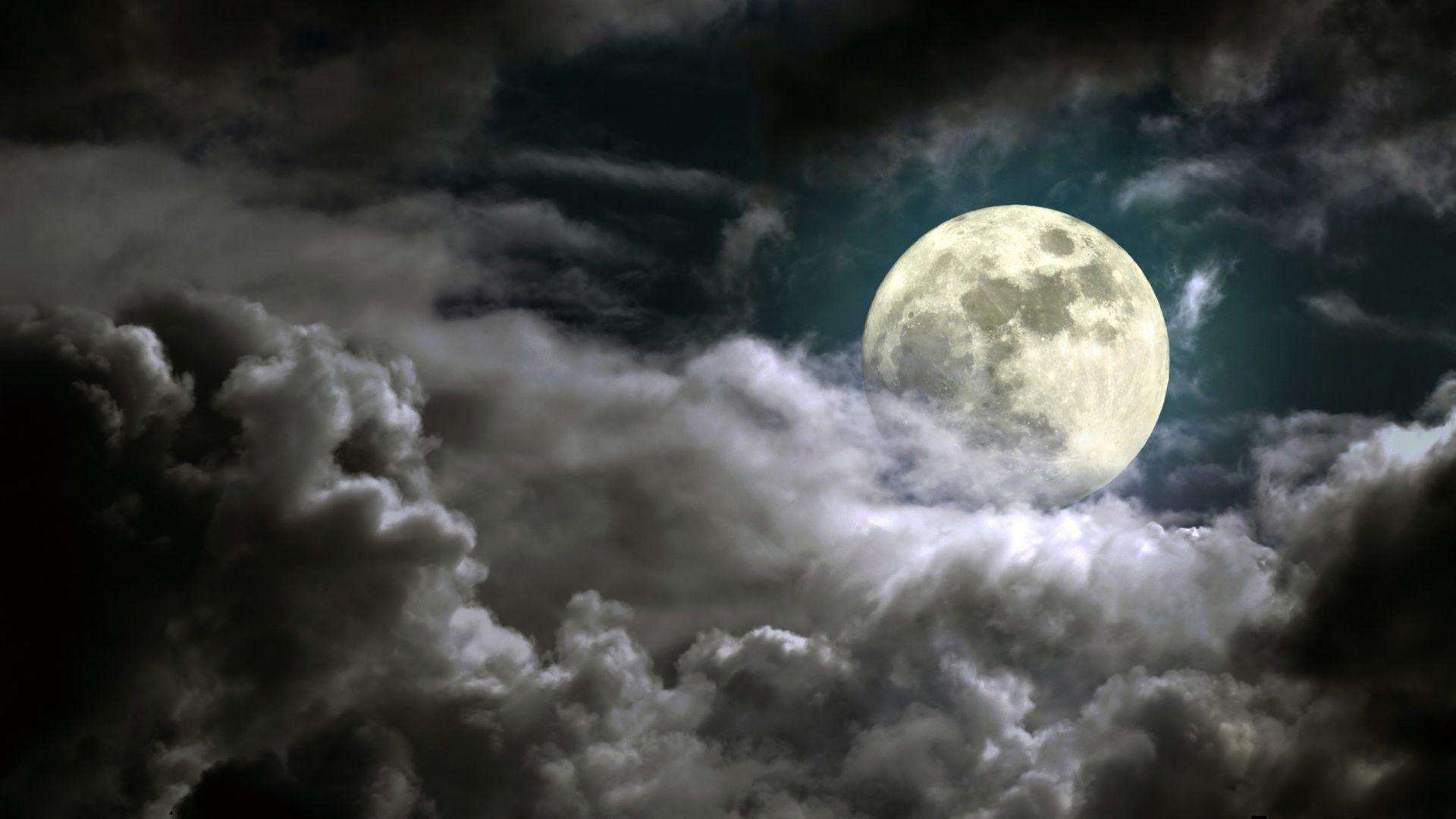 1920x1080 Creepy Dark Moon Wallpaper