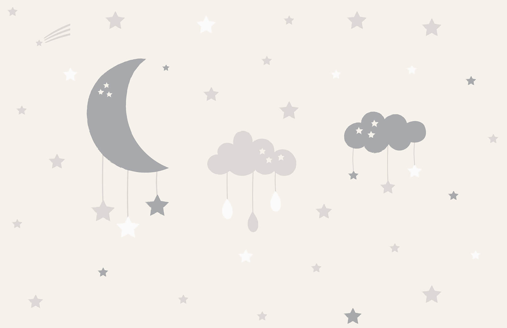 1650x1070 Baby Clouds & Moon Wallpaper Mural